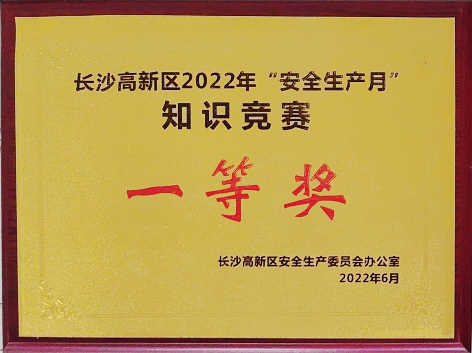 冰球突破880爆分视频获长沙高新区“安全生产月”知识大PK活动活动一等奖